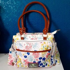 Lily Bloom Green Living Reduce Reuse Recycle Colorful Satchel Bag 3